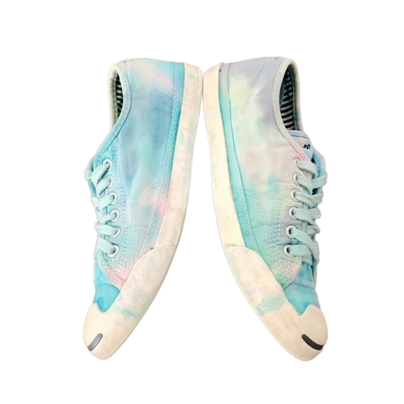 CONVERSE JACK PURCELL Mermaid Tie Dye Sneakers Womens 7 Mens 5 Custom RARE OOAK - Picture 8 of 16